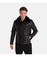 Furniq Uk Men's Leather Jacket, Black