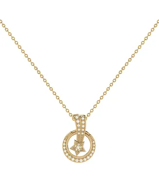 LuvMyJewelry Stellar Eclipse Design Sterling Silver Diamond Pendant Women Necklace