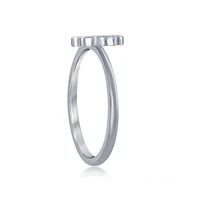 Sterling Silver White Inlay Opal Paw Print Ring