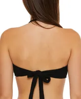 Trina Turk Women's Black Sands Textured Molded Bandeau Bikini Top