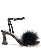 BCBGeneration Women's Relby Feathered High-Heel Two-Piece Dress Sandals