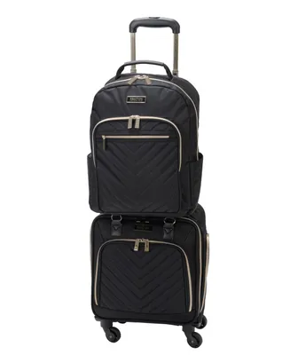 Chelsea Softside Chevron 2pc Carry-On Underseater Luggage + Matching 15" Laptop Backpack Set