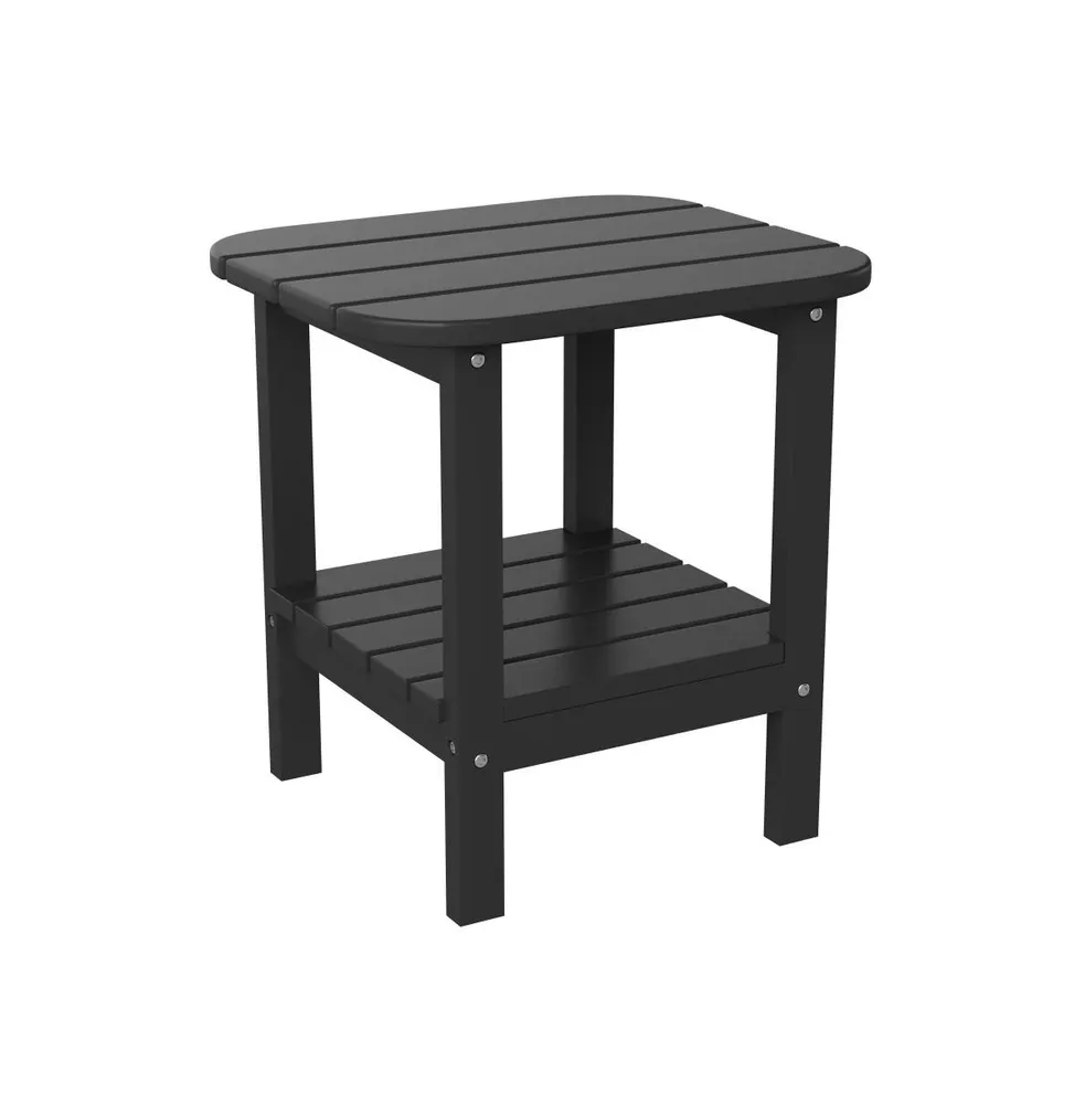 Merrick Lane Nassau 2-Tier Adirondack Side Table, All-Weather Hdpe Indoor/Outdoor Accent Table