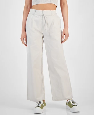 Calvin Klein Jeans Women's High-Waist Wide-Leg Belted Pleated Pants