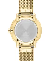 Movado Women's Swiss Bold Shimmer Gold Ion Plated Stainless Steel Mesh Bracelet Watch 34mm - Gold