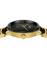 Rado Unisex Swiss Automatic Centrix Diamond (1/ ct. t.w.) Black Ceramic & Gold Pvd Stainless Steel Bracelet Watch 40mm