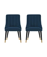 Manhattan Comfort Eda 2-Piece Velvet Upholstered Dining Chair Set