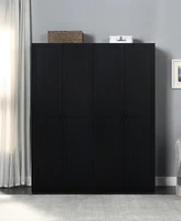 Manhattan Comfort Hopkins 2-Piece Medium Density Fibreboard 4-Shelf Storage Closet Set