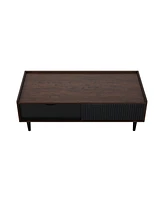 Manhattan Comfort Duane 47.24" Medium Density Fibreboard Ribbed 1-Drawer Coffee Table