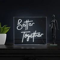 Jonathan Y Better Together Contemporary Glam Acrylic Box Usb Operated Led Neon Light