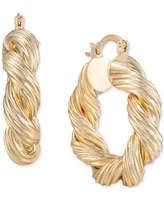 Ettika 18K Gold Modern Day Twist Women's Hoop Earrings