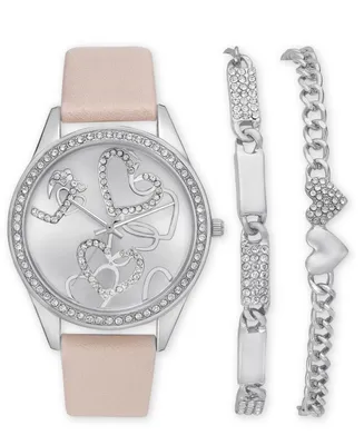 I.n.c. International Concepts Women's Pink Strap Watch 39mm Gift Set, Created for Macy's