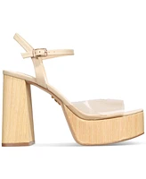 Things Ii Come Women's Daceywood Luxurious Wood Platform Sandals