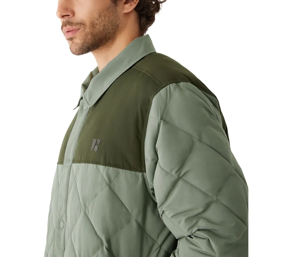 Frank and Oak Men's Skyline Reversible Collared Weather-Resistant Snap-Front Jacket