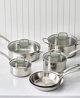 Martha Stewart Collection Castelle Stainless Steel 10 Piece Cookware Set