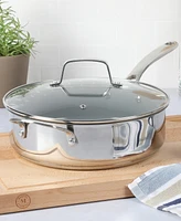 Martha Stewart Collection Delaroux Stainless Steel 4 Quart Saute Pan