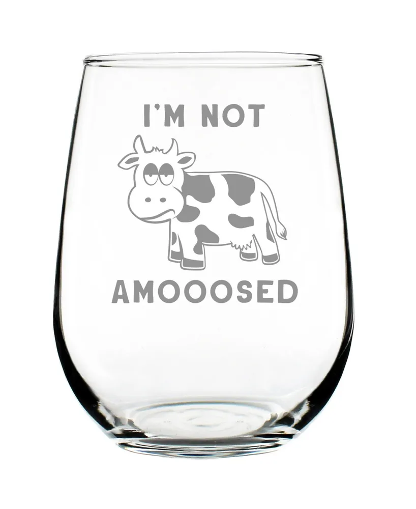 BEVVEE Gettin' Piggy Funny Pig Gifts Stem Less Wine Glass, 17 oz - Clear