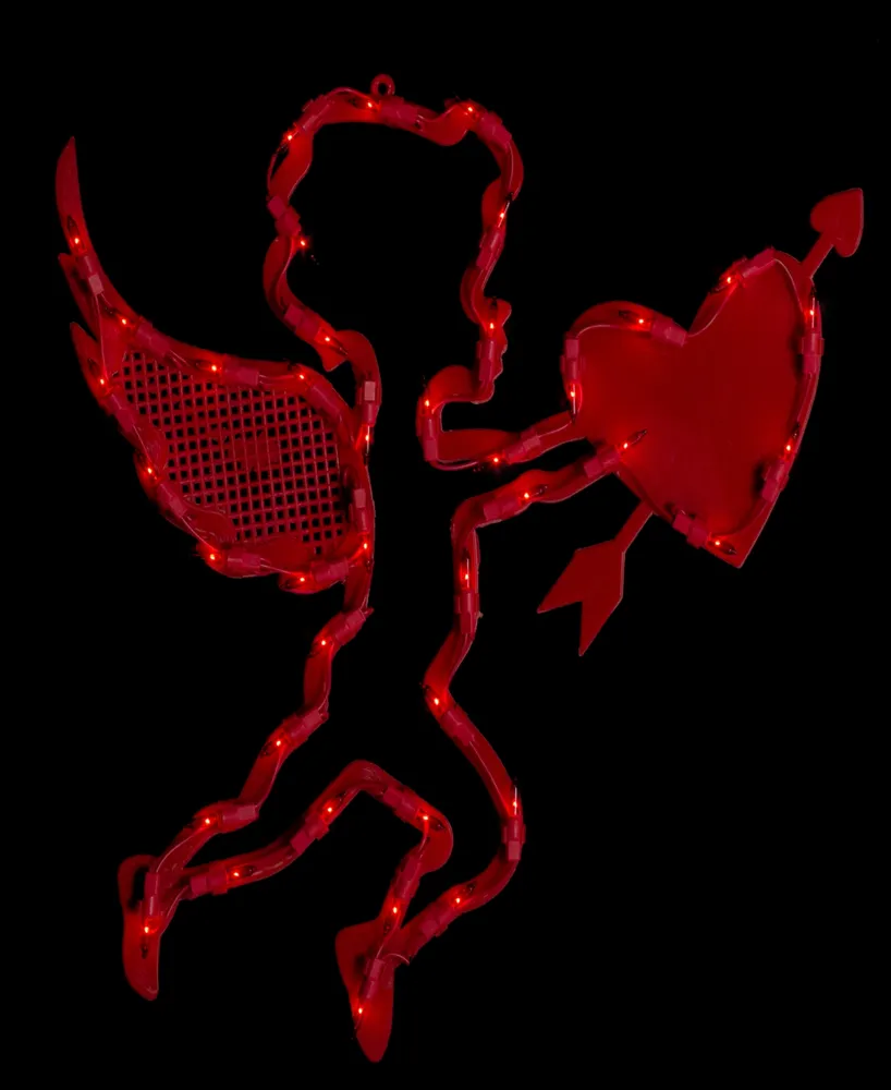 Northlight 17" Lighted Cupid with Heart Valentine's Day Window Silhouette Decoration