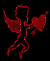 Northlight 17" Lighted Cupid with Heart Valentine's Day Window Silhouette Decoration