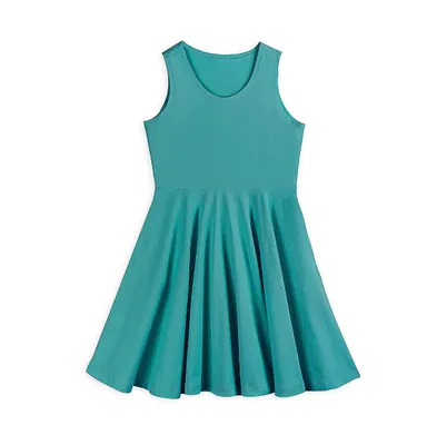 Mightly Toddler Fair Trade Organic Cotton Solid Sleeveless Twirl Dress