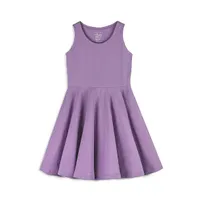 Mightly Toddler Girls Fair Trade Organic Cotton Solid Sleeveless Twirl Dress