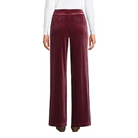 Lands' End Women's Starfish Velvet High Rise Wide Leg Pull On Pants