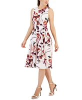 Calvin Klein Women's Printed A-Line Midi Dress