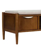 Ink+Ivy 42" Arcadia Wide Accent Wood Bench with Storage and Upholstered Cushion