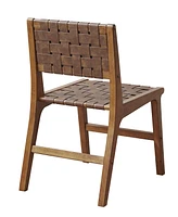 Ink+Ivy 18.75" 2-Pc. Oslo Wide Faux Leather Woven Dining Chairs