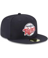 Men's New Era Navy Minnesota Twins Cooperstown Collection Wool 59FIFTY Fitted Hat