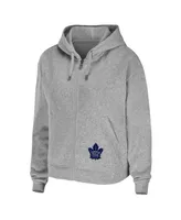 Women's Wear by Erin Andrews Heather Gray Toronto Maple Leafs Full-Zip Hoodie