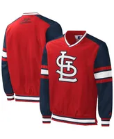 Men's Starter Red St. Louis Cardinals Yardline V-Neck Pullover Windbreaker