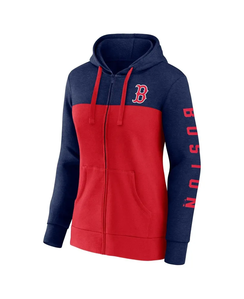 Women's Fanatics Heather Navy, Red Boston Red Sox City Ties Hoodie Full-Zip Sweatshirt