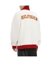 Men's Tommy Hilfiger Cream Kansas City Chiefs Jordan Sherpa Quarter-Zip Sweatshirt