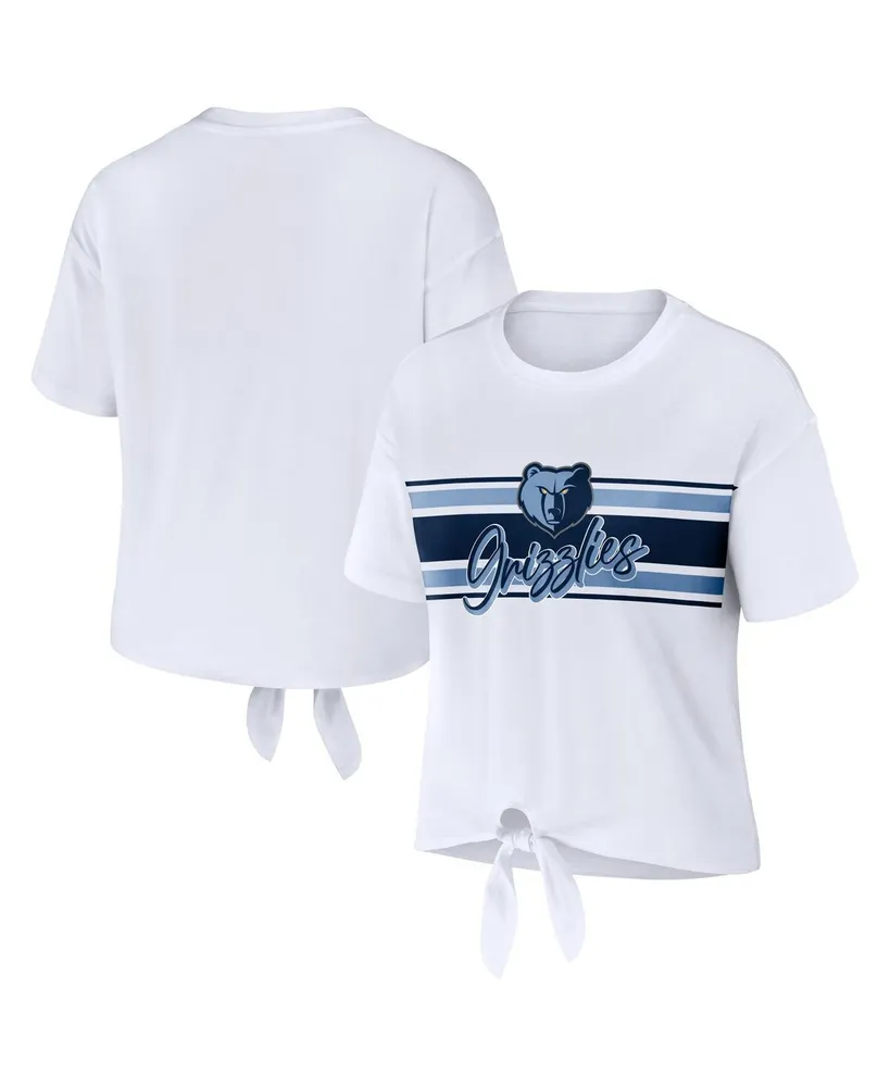 Women's Wear by Erin Andrews White Memphis Grizzlies Tie-Front T-shirt