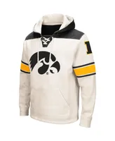 Men's Colosseum Cream Iowa Hawkeyes 2.0 Lace-Up Pullover Hoodie