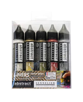 Sennelier Abstract Liner Paint Set, 5-Color Metallic Colors Set
