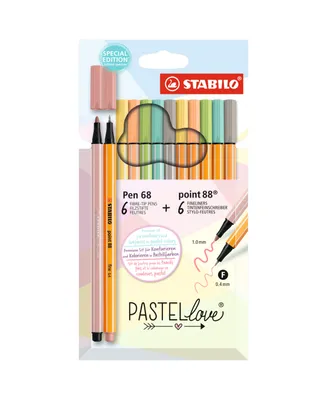Stabilo PASTELLove Point 88 and Pen 68, 12-Pen Set - Multi