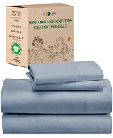 California Design Den Sheets Set, Gots Certified 100% Organic Cotton Percale