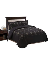 MarCielo 3 Piece Quilted Embroidery Quilts Bedspreads Set Emma Queen