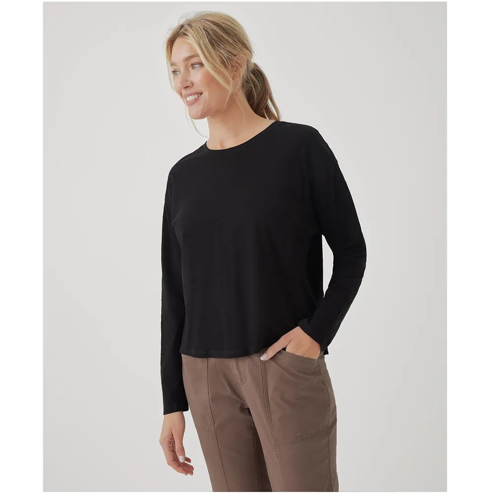 Women's Clearance Relaxed Slub Boatneck Top made with Organic