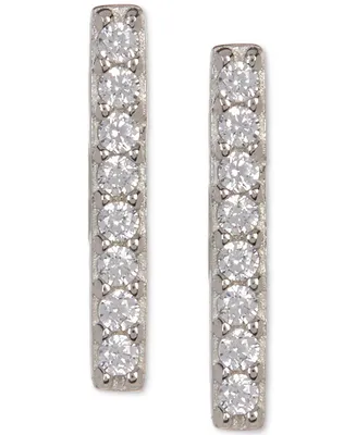 Adornia Silver-Tone Crystal Bar Stud Earrings