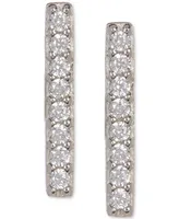 Adornia Silver-Tone Crystal Bar Stud Earrings