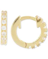 Adornia Crystal Small Huggie Hoop Earrings, 0.35"