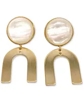 Adornia 14k Gold-Plated Imitation Mother of Pearl Drop Earrings