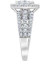 Diamond Halo Three Piece Bridal Set (3 ct. t.w.) in 14k White Gold