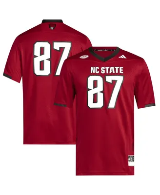 Men's adidas #87 Red Nc State Wolfpack Premier Jersey
