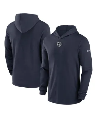 Men's Nike Navy Chicago Bears Sideline Performance Long Sleeve Hoodie T-shirt
