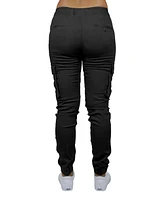 Galaxy By Harvic Women's Loose Fit Cotton Stretch Twill Cargo Joggers