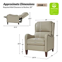 Leather Pushback Recliner chair with Adjustable Backrest for Livingroom